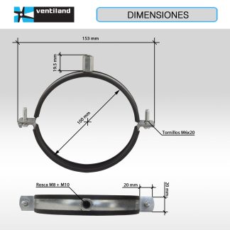 ABRAZADERA ISOFONICA PARA CONDUCTO METÁLICO