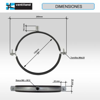 ABRAZADERA ISOFONICA PARA CONDUCTO METÁLICO
