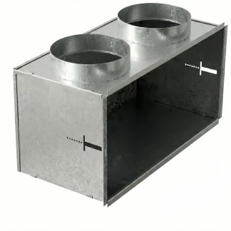 PLENUM TERMINAL ADAP. CONEX. ø150 PERPEND. GALV. (LADO LARGO)