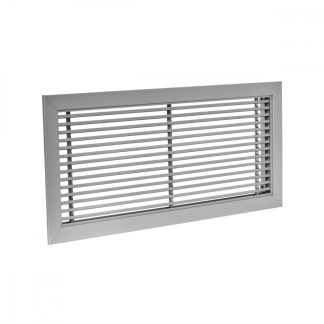 REJILLA RECTANGULAR CON LAS BARRAS ALUMINIO NATURAL ANODIZADO