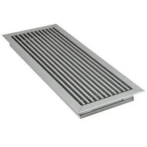 REJILLA PISABLE SUELO ALUMINIO NATURAL ANODIZADO BARRAS FIJAS